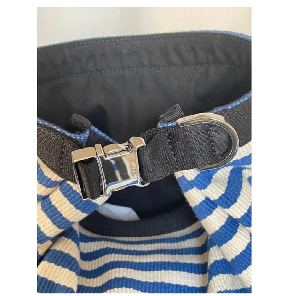 XL Roll Top Travel Backpack Blue Canvas Leather Weekender Duffel